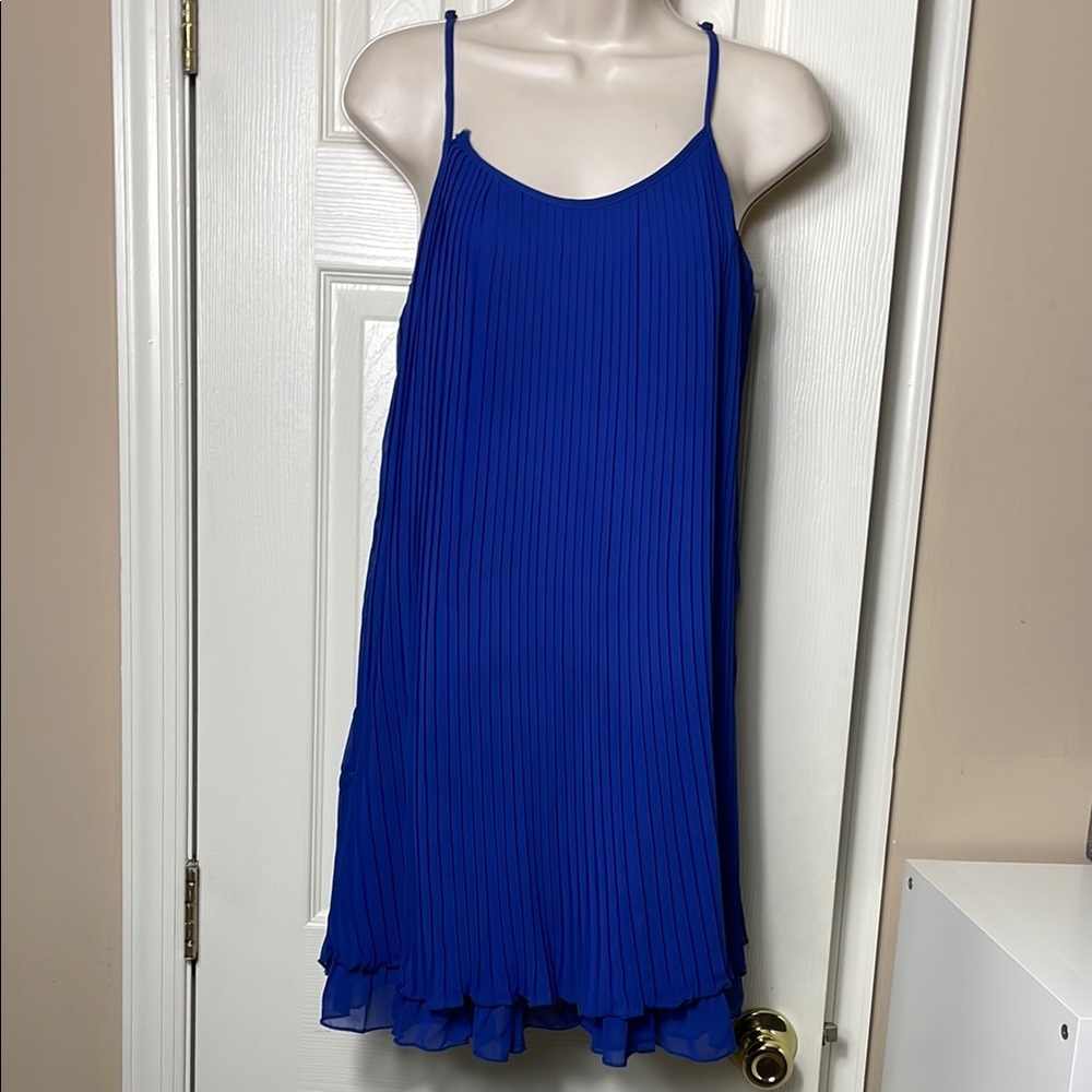 Aqua Pleated Blue Dress